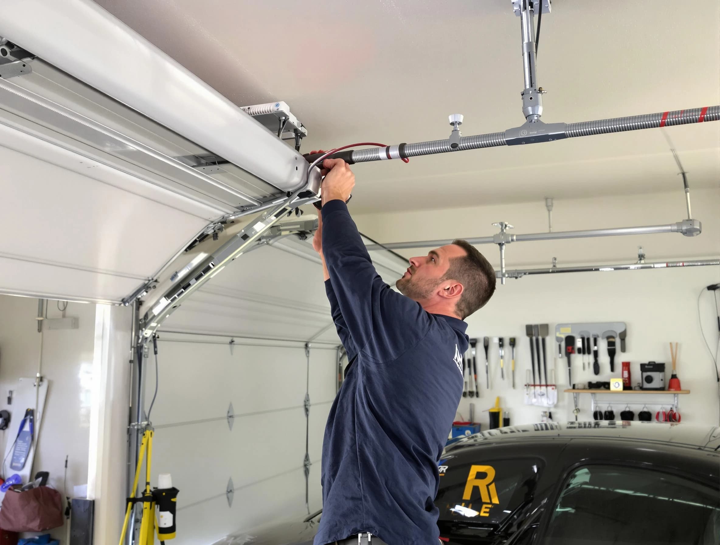 Lakeside Garage Door Repair technician performing garage door cable repair in Lakeside