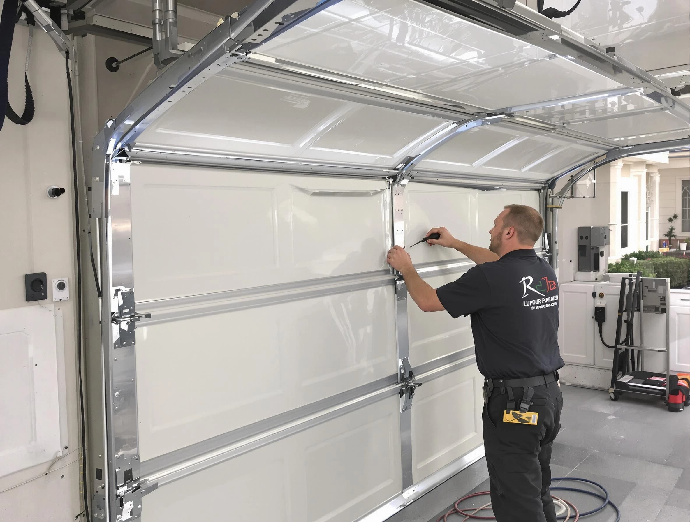 Lakeside Garage Door Repair professional performing panel repair in Lakeside