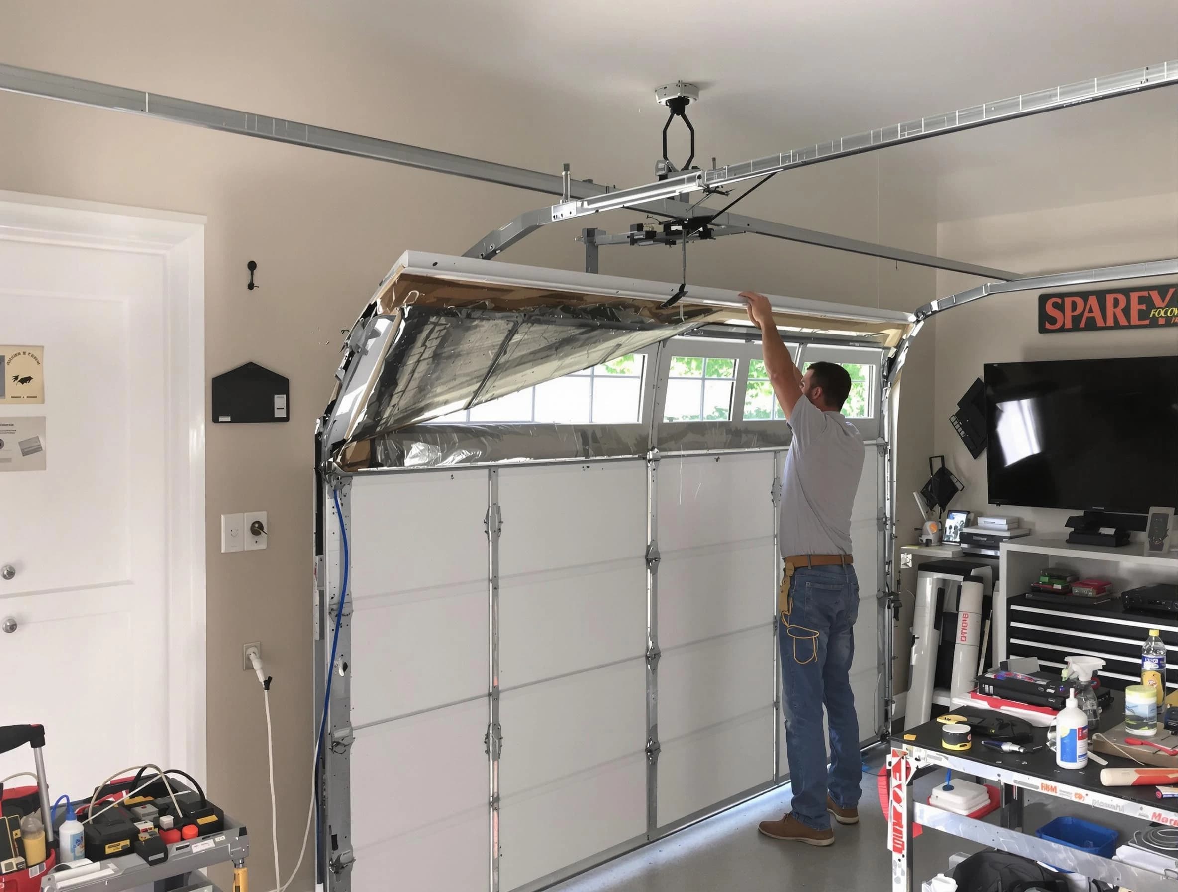 Garage door section replacement by Lakeside Garage Door Repair in Lakeside