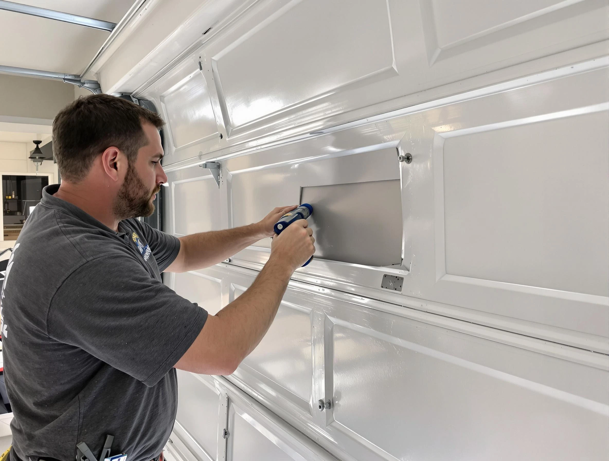 Garage door panel repair by Lakeside Garage Door Repair in Lakeside