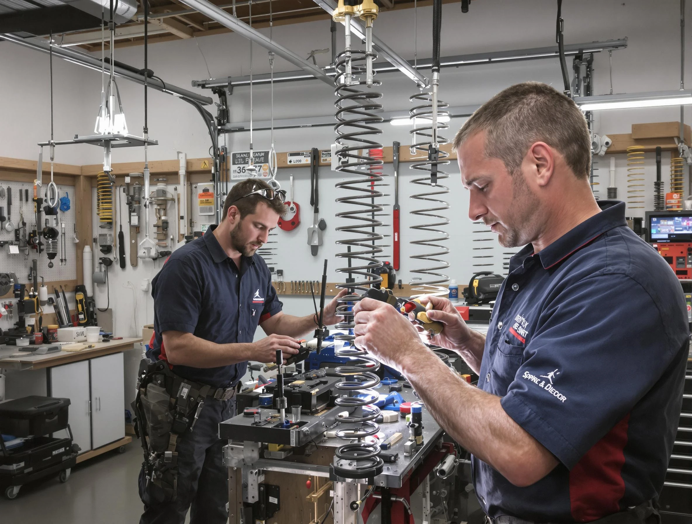 Garage door spring repair service by Lakeside Garage Door Repair in Lakeside